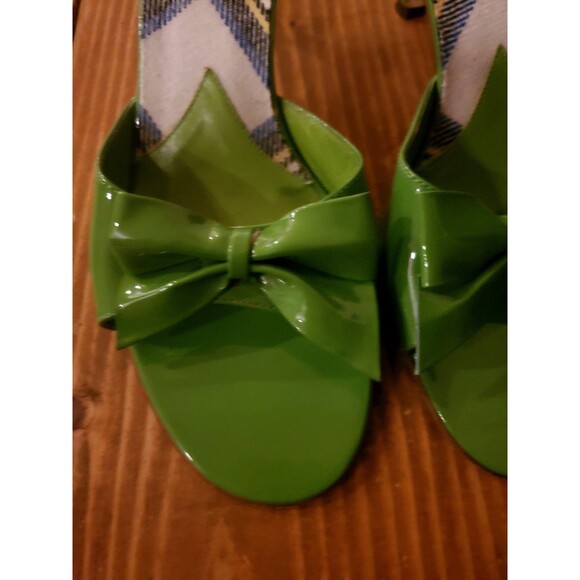 Isaac Mizrahi Green Slides Sandals Size 10 - Picture 3 of 7